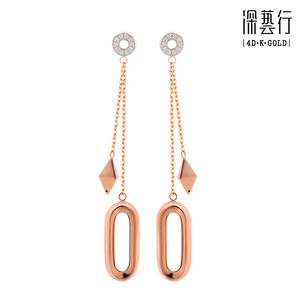 18K玫瑰金耳环回形针系列高端时尚耳环